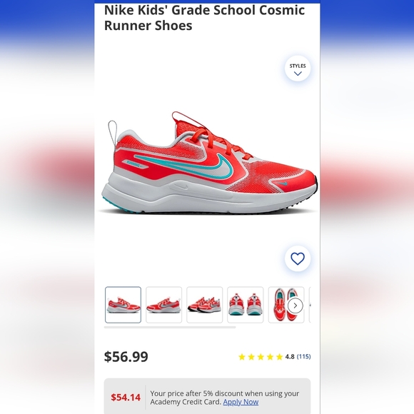 Nike Kids' Orange and Blue Sneakers - Picture 6 of 6